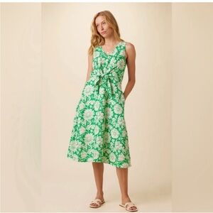 Amour Vert Keira Green and White Floral Tropical
Midi Dress Size XS